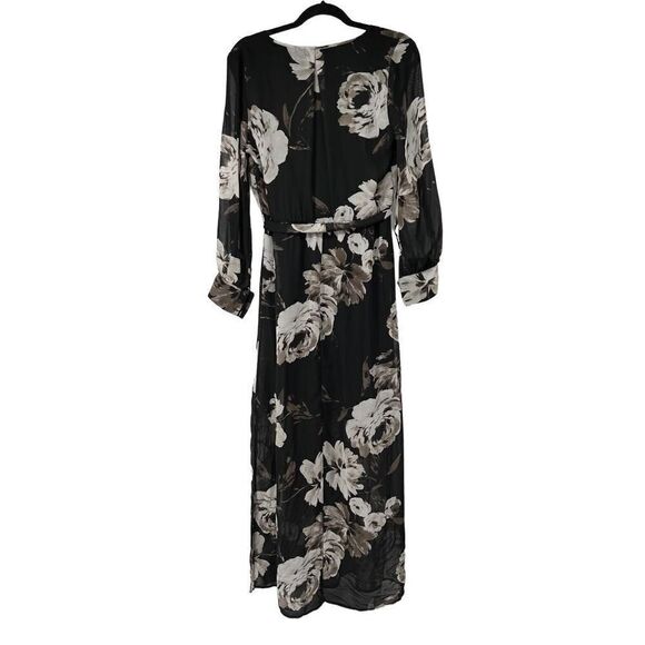 Superfox Black‎ Floral Long Sleeve Maxi Dress - Picture 3 of 14